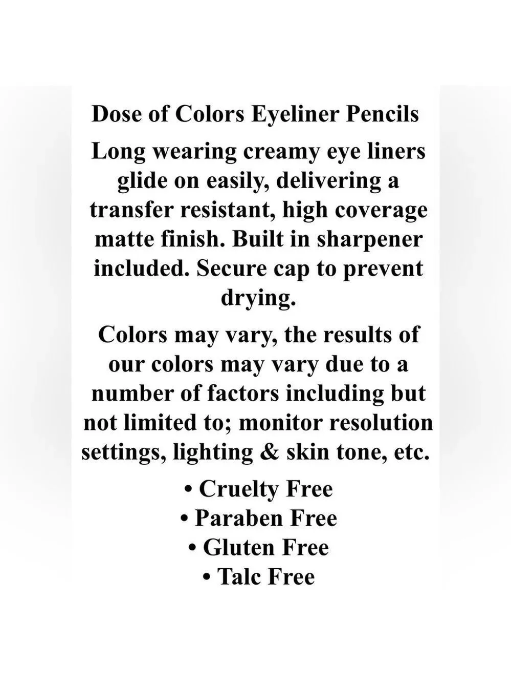 NIB Dose of Colors Eyeliner Pencil Full Size in Loyal - Med Brown